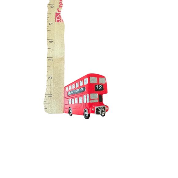 Vintage London Double Decker Bus Magnet Red Route 12 UK Souvenir Handmade - Picture 3 of 4